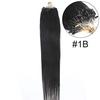 Human Hair Ring Loop Hair Tip Extensions Remy Extensions Color Wig Extensions 50 Pieces [ALISY] (16inch, 1B#)