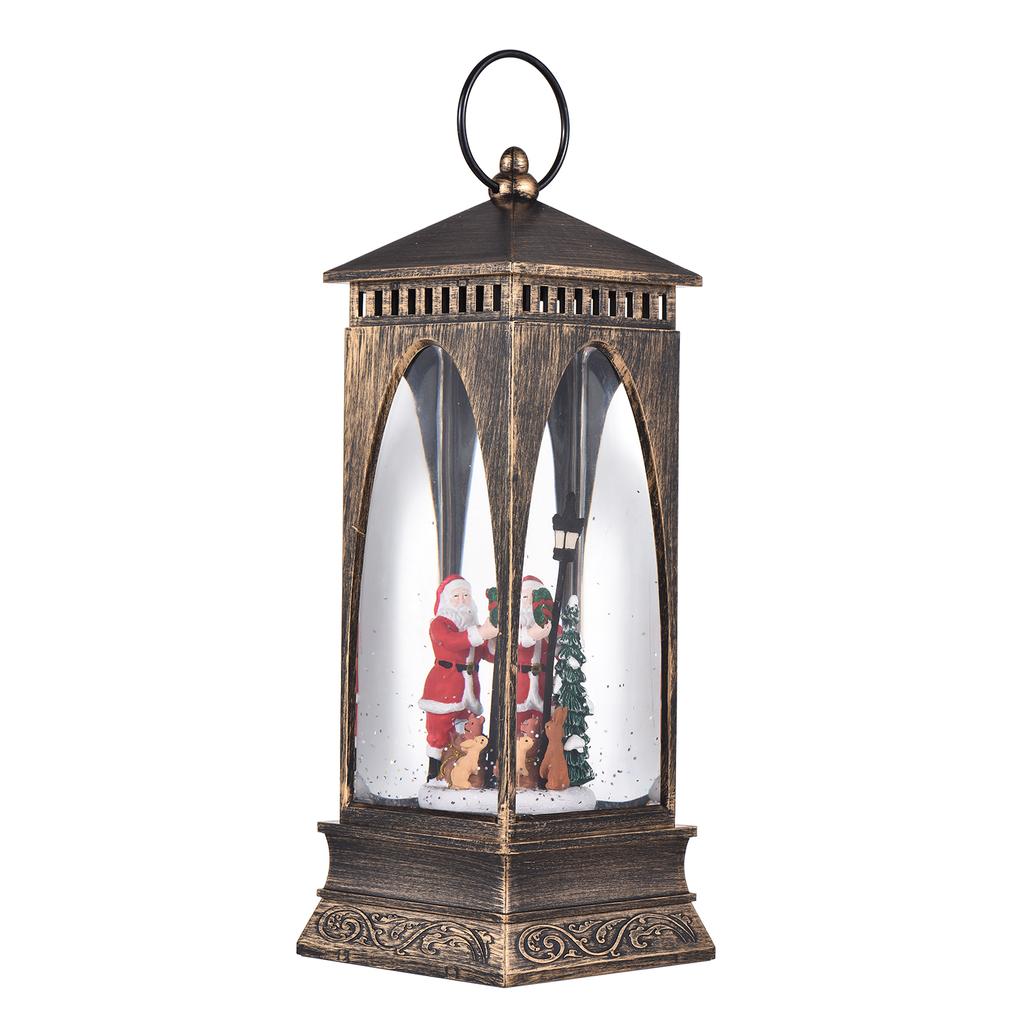 Снежный шар-фонарь с музыкой Рождественский снег Крутящаяся вода Блестящий светодиодный свет Санта-Клауса с