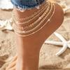 5Pcs Vintage Aesthetics Heart Chain Anklets Fashion Creative Airplane Chain Foot Chain Women's Boho Summer Beach Foot Jewelry