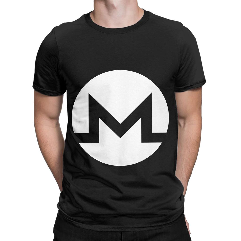 WHITE Monero XMR Logo Design Funny Graphic 100% Cotton T-Shirt Monero XMR Tees Tops For Men