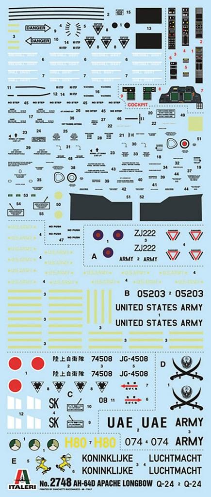Platz Italeri American Apache Longbow Пластиковая модель IT2748 1/48 AH-64D (Вертолет)