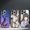 Чехол для телефона Аниме Май Сакурадзима для iPhone 16,15,14,13,12,11,8,7,Pro,Max,Plus,Mini,XS,SE Противоударный Черный Матовый Жесткий