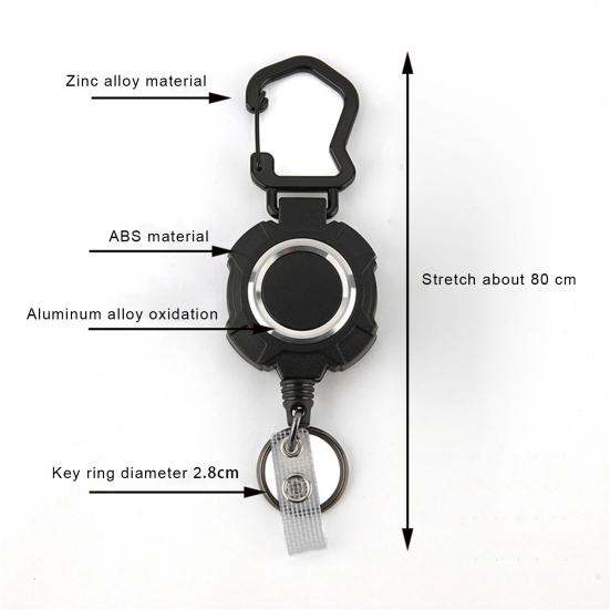 Выдвижной карабин из нержавеющей стали, брелок для ключей, сверхмощный карабин, брелок для ключей, ударопрочный трос, кольцо для ключей