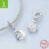 Moon Unicorn Diy Pendant Accessories, Niche Fashion S925 Sterling Silver Bracelet Beaded