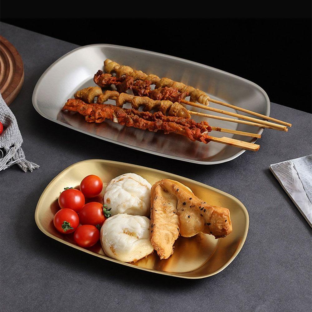 Portable Dessert Salad Plate Smooth Edge Food Serving Tray Picnic Dinner Plate Outdoor Picnic