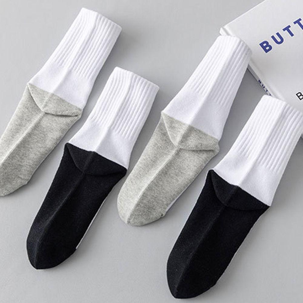 1 Pair Grey Black Sole Children White Socks Solid Color Baby Hosiery Comfortable Sport Socks Spring