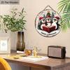 Christmas Decoration Sign,indoor Hanging decorations,2D Flat Wooden Products with The Pattern Is Three Penguins Wearing Christmas hats,Christmas Gift