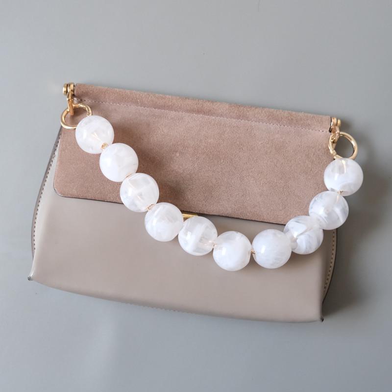Новый аксессуар для женской сумки, белый, зеленый, часть из акриловой смолы, роскошный браслет из бисера ручной работы, женский сменный браслет с ручкой для сумки, обруч