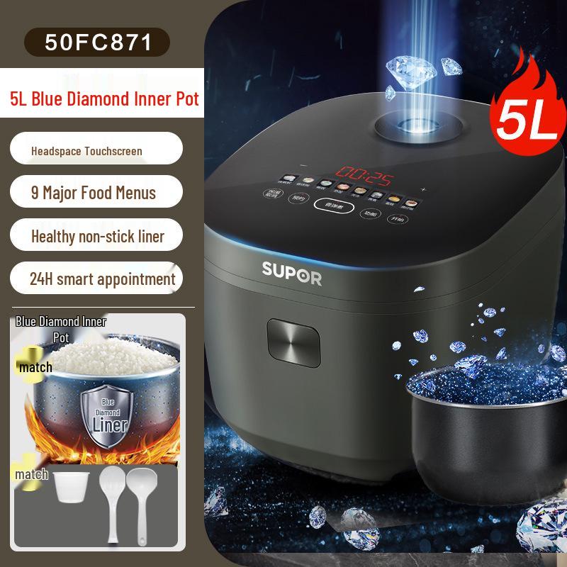 Умная рисоварка Supor, 5 л на 4 человека, Синий Алмаз, Модель 50FC871/40FC871