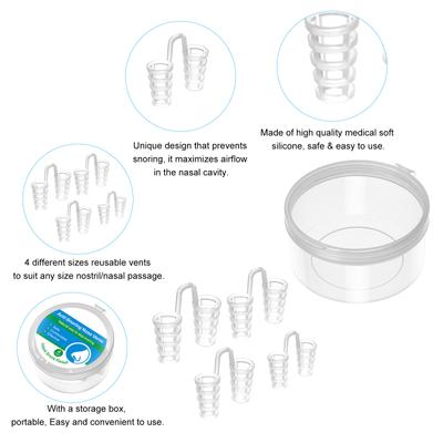 4 шт./компл., силиконовый зажим для носа против храпа, устройство для решения проблемы храпа, приспособление для сна, назальные расширители