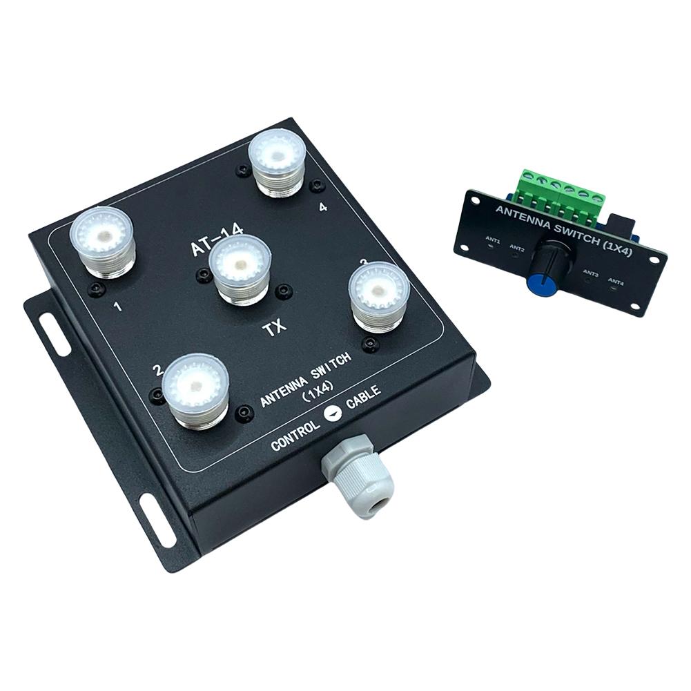 4-Way Coax Remote Antenna Switch Antenna Switch 1.8-60MHz Antenna Signal Switch Antenna Splitter Switch for Convenient Switching