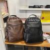 Студенческая сумка, мягкий кожаный мужской деловой рюкзак, большая вместимость, компьютерный рюкзак