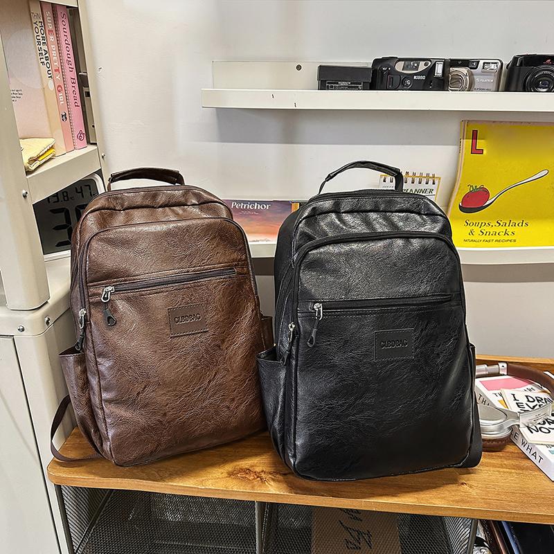 Студенческая сумка, мягкий кожаный мужской деловой рюкзак, большая вместимость, компьютерный рюкзак
