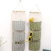 Creative Cotton and Hemp Waterproof Storage Hanging Bag Hanging Multi Layer Hanging Pocket Fabric Door Rear Sundry Storage Bag Storage Bag