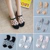 Women's Ankle Socks Invisible Boat Socks Transparent Summer Mesh Polka Dot Cotton