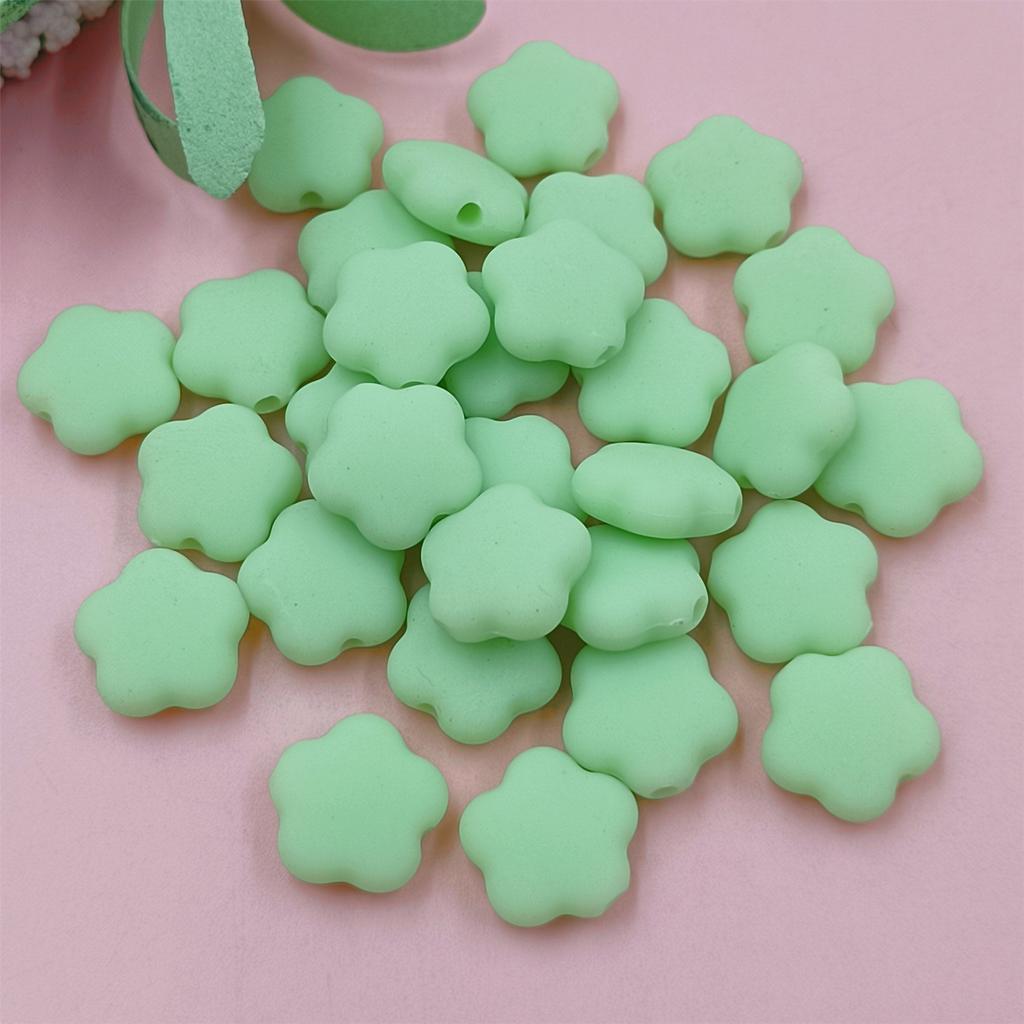 Creative DIY Necklace Fashion Rubber 30PCS 10 Colors Loose Beads Flowers Beads Jewelry Making 15*7mm Bracelets