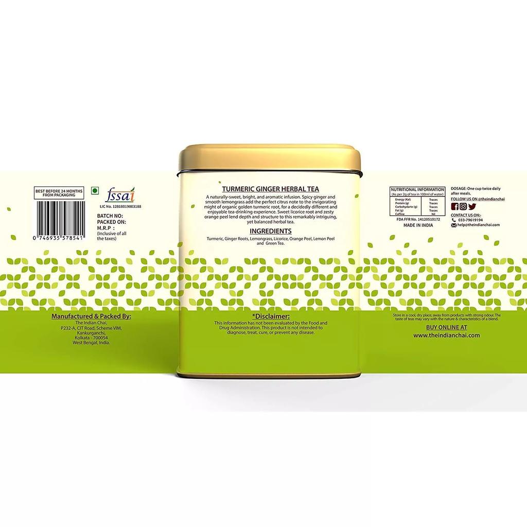 Tea with Turmeric and Ginger (100 G), Turmeric Ginger Herbal Tea