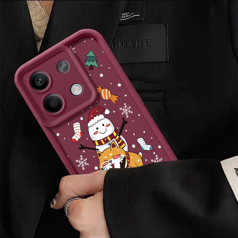 Чехол для телефона Merry Christmas Snowman Elk Print для Xiaomi 13T Pro 11T Poco F6 X6 Redmi Note 13 12 11 Pro 10, мягкий матовый противоударный защитный чехол из ТПУ