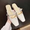 Women's Half Slippers 2025 Summer New Buckle Strap Outdoor Non Slip High Heels Lightweight Comfortable Slip On Sandals