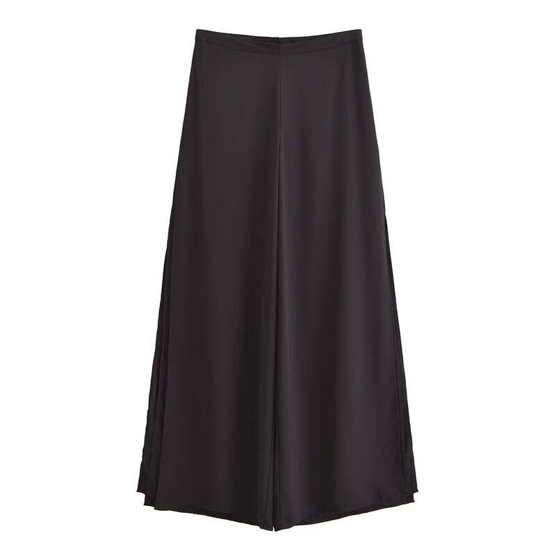 Fashion Style 2024 Autumn New Women's Clothing High Waist Loose, Comfortable and All-Matching Black Pants 4387236