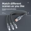 Кабель для быстрой зарядки 3 в 1 100 Вт Roman Type C USB Micro для iPhone Samsung Huawei Xiaomi Зарядное устройство с индикатором USB C