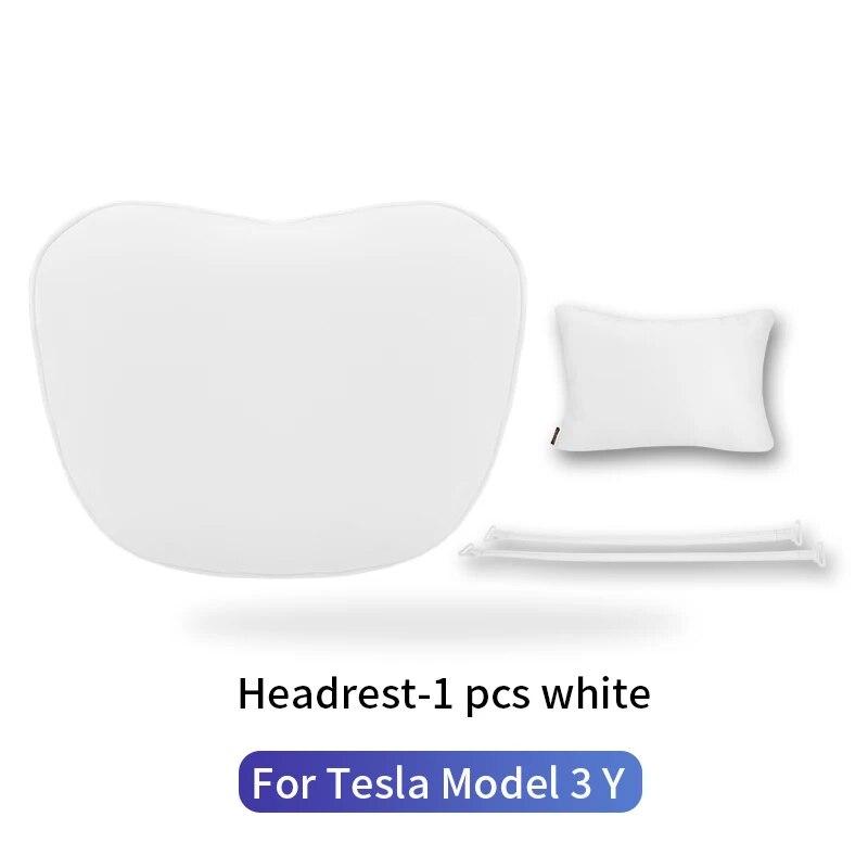 Подушка для шеи для tesla model 3 2018-23/модель y, подголовник, поясничная поддержка, подушка для шеи, высококачественное кожаное сиденье, автомобильные аксессуары