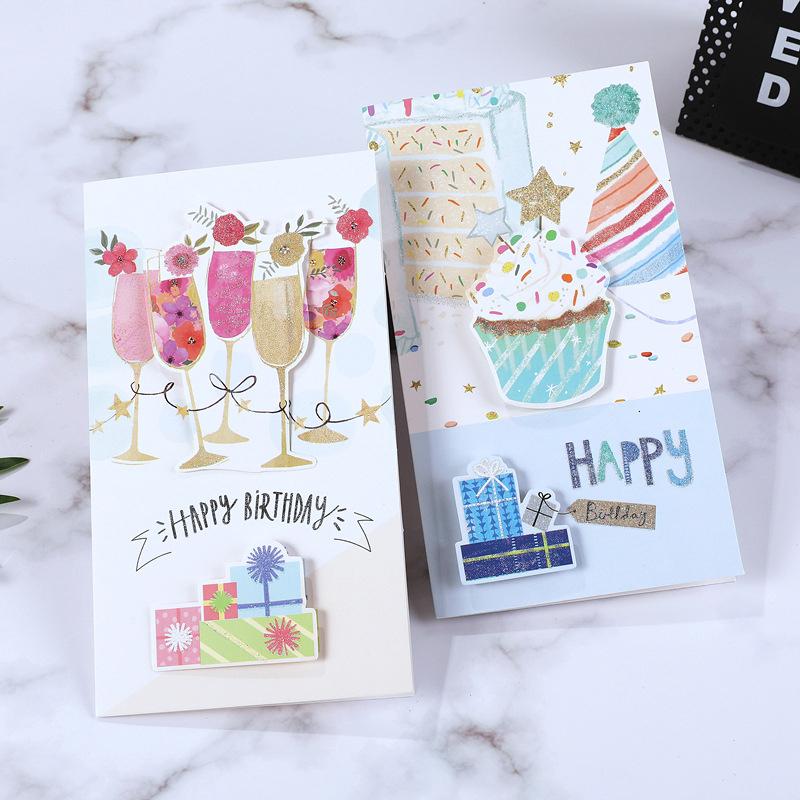 8PCS 3D Greeting Cards with Envelopes - Birthday/Christmas/Blessings Multifunctional Festive Cards