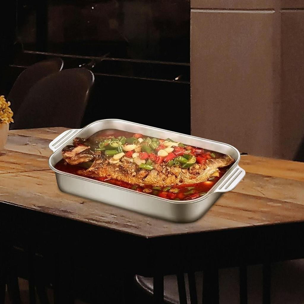 Сковорода для жарки рыбы, прямоугольная с ручками, матовая поверхность, изысканная поделка, прочная ржавчина