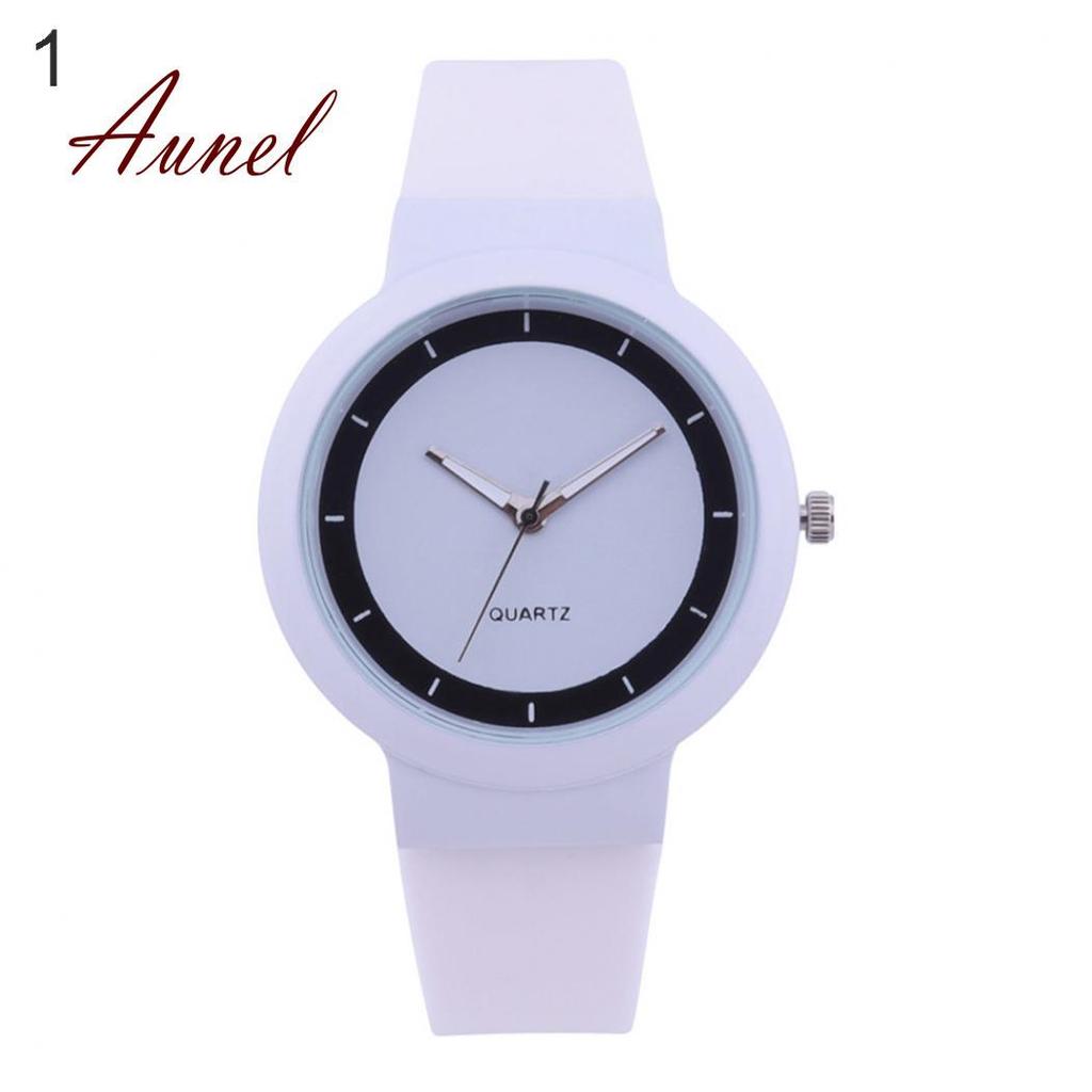 Girls Students Quartz Analog Jelly Silicone Band Round Dial Watch