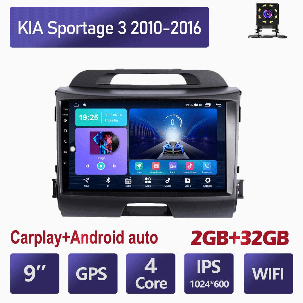 9-дюймовый автомобильный радиоприемник на базе Android Carplay для KIA Sportage 3 2010-2016, мультимедийный видеоплеер, GPS-навигация, WIFI, 2 + 32 ГБ