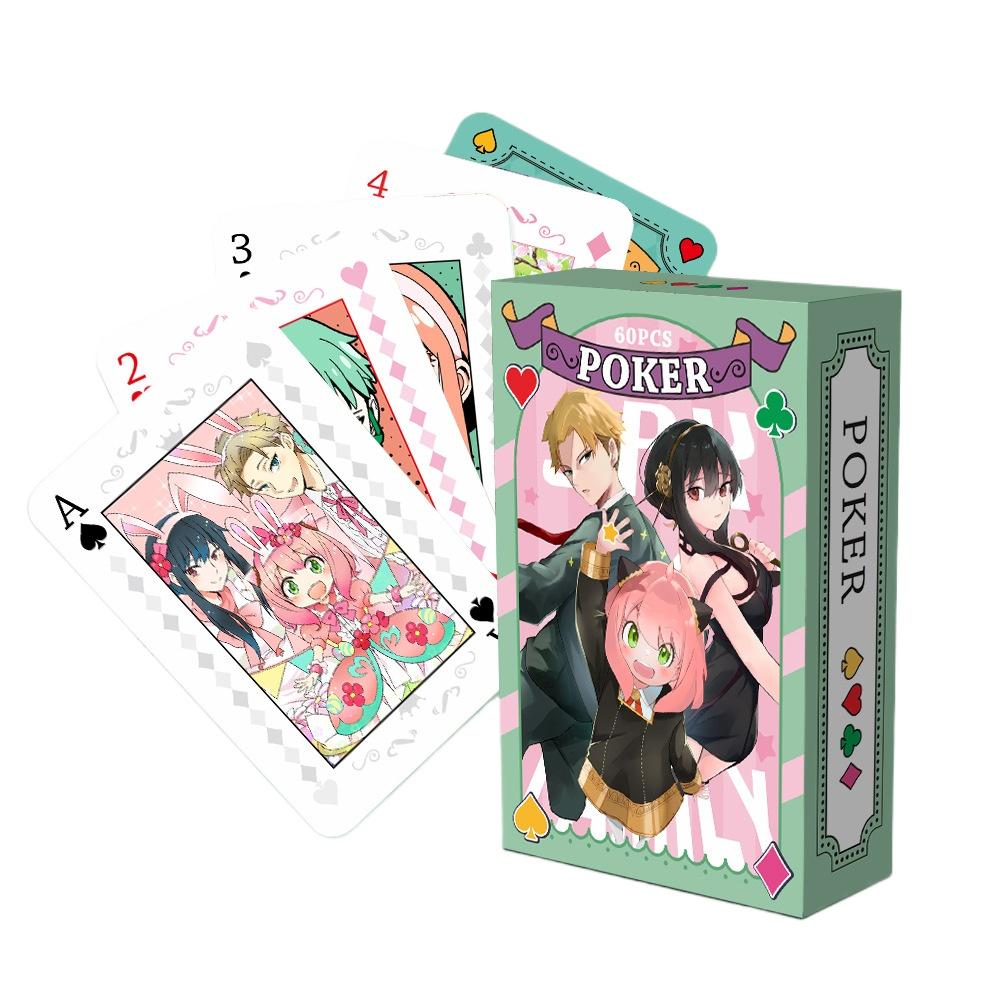 Аниме SPY X FAMILY Haikyuu, карты для настольных игр для косплея, дзюдзюцу кайсен, покерные карты в твердом переплете