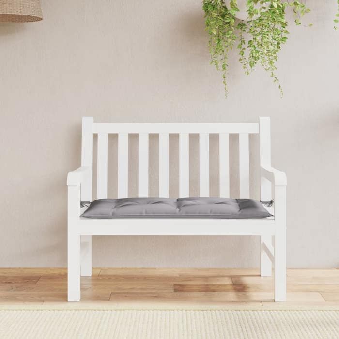 VidaXL Coussin de Banc de Jardin, Revêtement de Banc avec Jeux de Cordes, Coussin d'Extérieur Imperméable, Gris 100x50x7 cm 361565