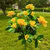 Solar Garden Light Silk Flower Decoration Solar Powered Flower Lights for Outdoor Garden Decor Realistic Design Easy for Patio