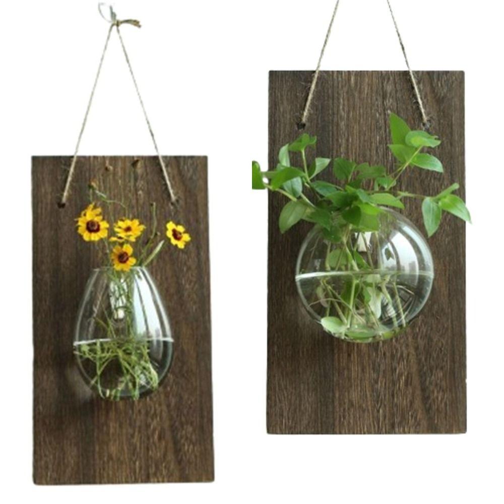 Vintage Wall Mount Glass Vase Creative Plant Flower Pots Aquarium Hydroponic Container Hotel