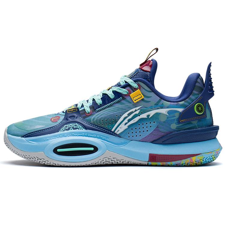 Li Ning All City 10 Модные Амортизирующие Скользкие Износостойкие Низкие Баскетбольные Кроссовки Мужские Темно-синие ABAS079-2