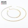 18K Gold-Plated Stainless Steel Cuban Chain Necklace & Bracelet Set for Women with Diamond Accents