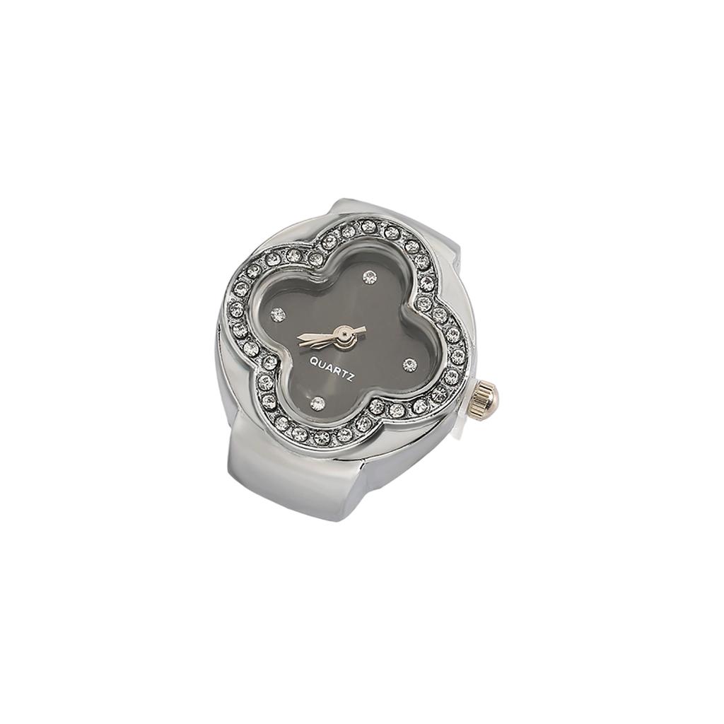 Часы-кольцо Модные квадратные часы в форме кольца Индивидуальность Креативное ретро-кольцо в стиле Электронные часы