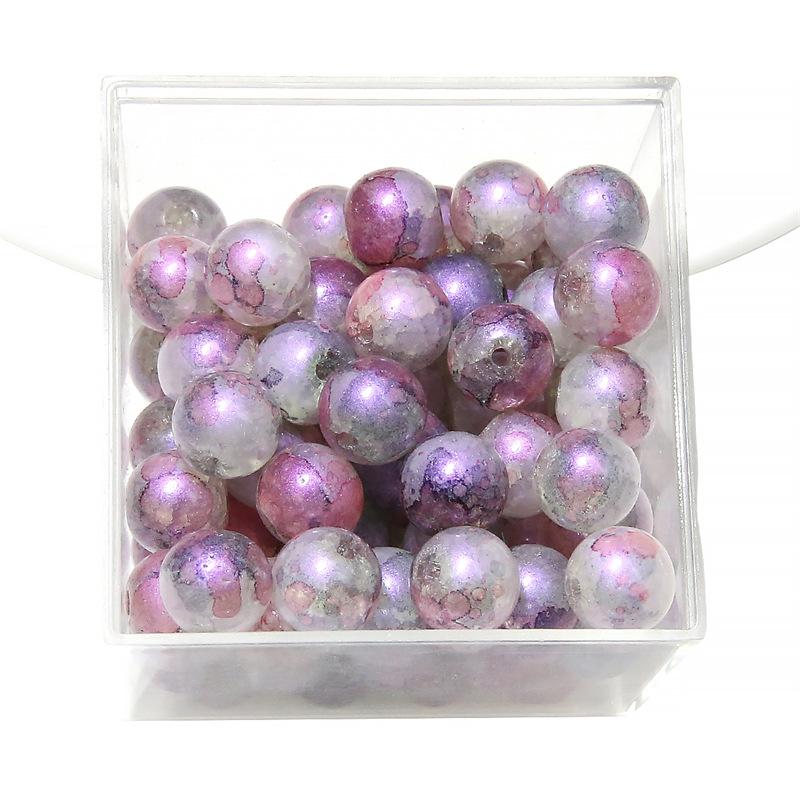 10 мм стеклянные бусины-попки Halo Inside Broken Round Бусины из глазури Ретро-бисер ручной работы Diy Ice Crack Jewelry Бусины-попки для изготовления ювелирных изделий