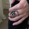 Украшения Серое Стразы Большое Открытое Кольцо Шарм Палец Золотой Серебряный Геометрическое Скрученное Кольцо Простое Гипербола Женское Кольцо Вечеринка