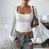 Women S Y2k Style Solid Color Long Sleeve T Shirt