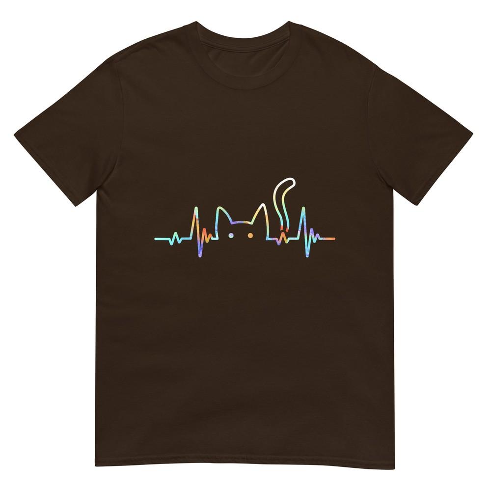 Heartbeat Cat Lover Animal Silhouette Cute Cat Tshirt