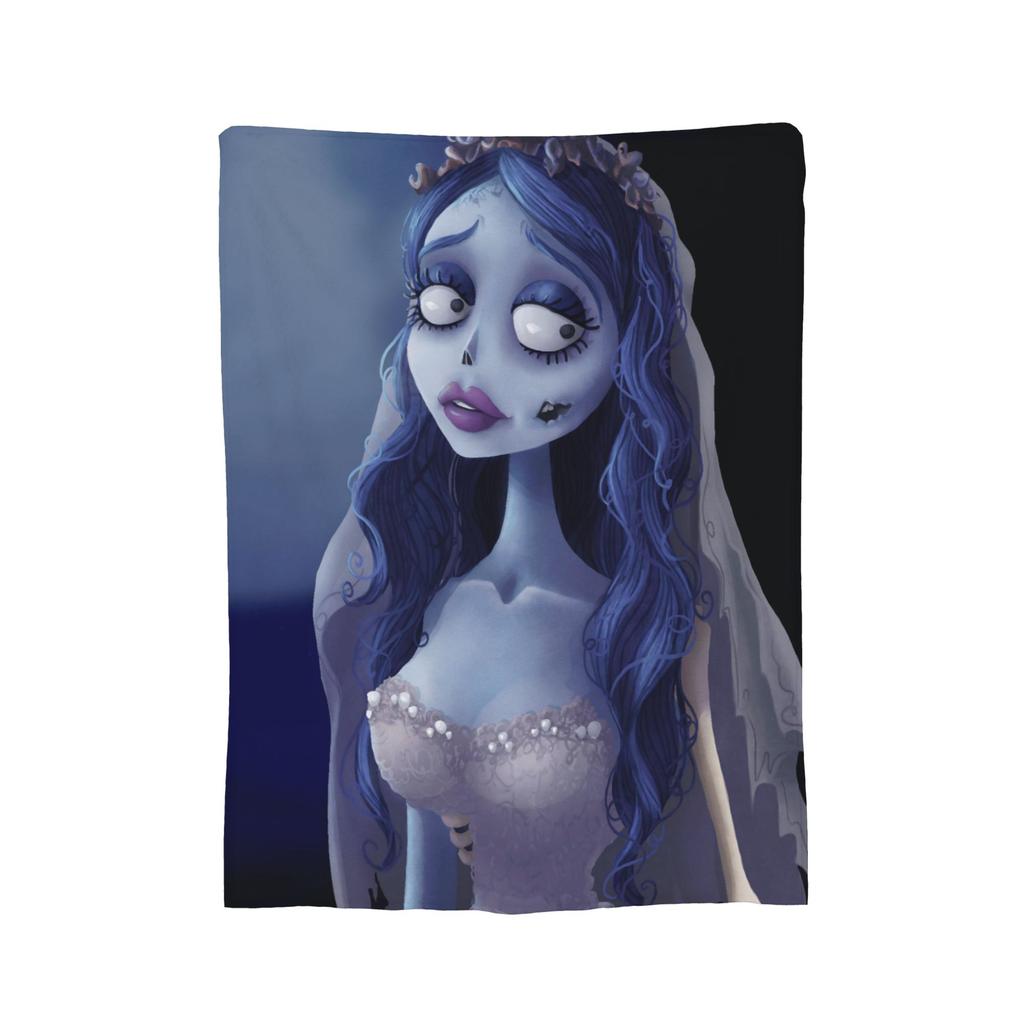 Corpse Bride Emily And Victor Blanket Flannel Print Portable Soft Throw Blankets for Sofa Bedroom Bedspread