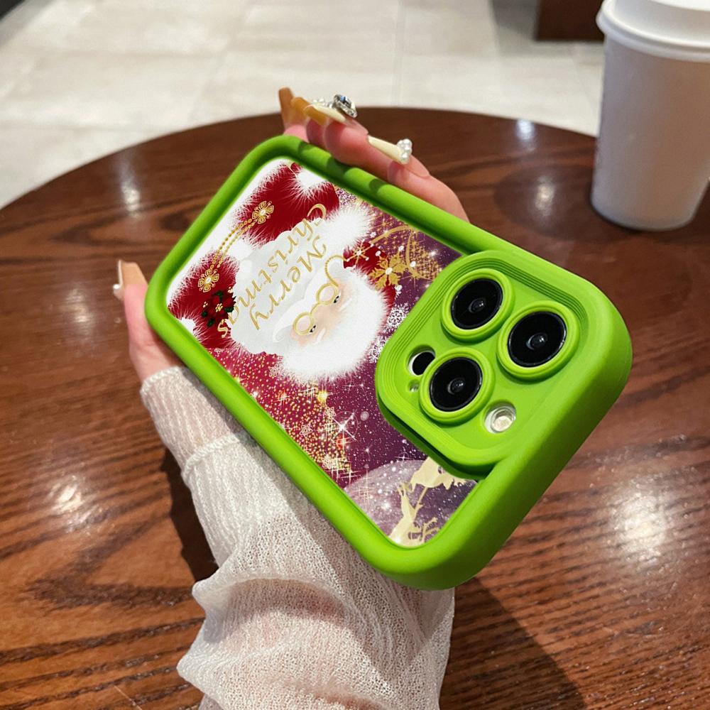 N105 рождественские и новогодние арт-мягкие чехлы для телефонов Angel Eyes для iPhone 16 15 14 13 11 Pro Max 8 7 6s Plus 12 mini XR XS Max SE противоударный чехол