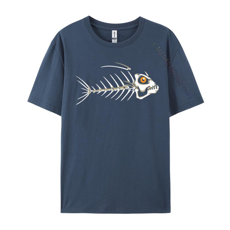 Fish Skeleton Bones Custom Plain Funny Luxury Designer T-Shirts Cotton T Shirt For Men Party Tee Shirts