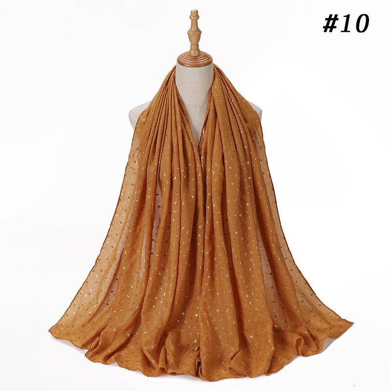 Glitter Cotton Linen Scarf Women Hijab Plain Soft Turban Shawl Bronzing Women Printed Floral Hijab Shawls Bandana African Scarf