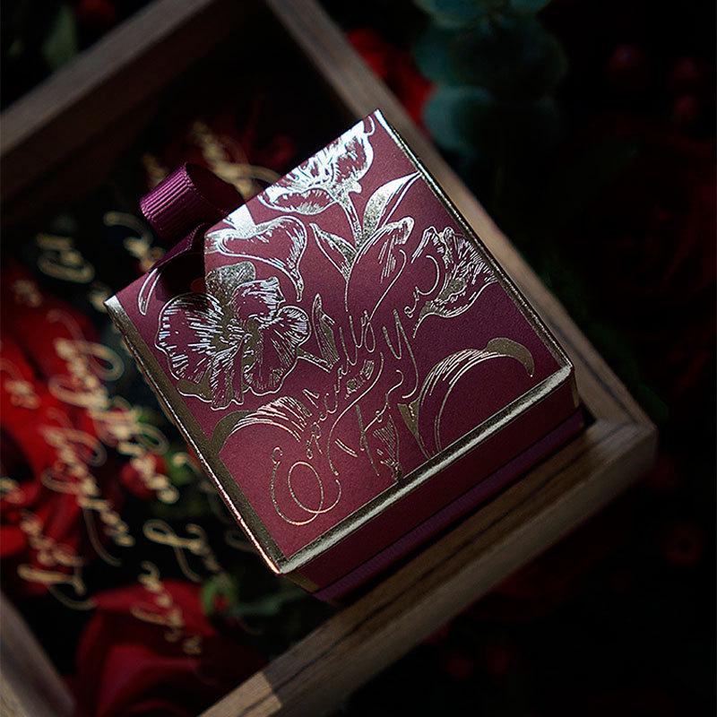 Элегантная французская коробка-бонбоньерка «Тюльпан» - Роскошная коробка для конфет с золотым тиснением для помолвок