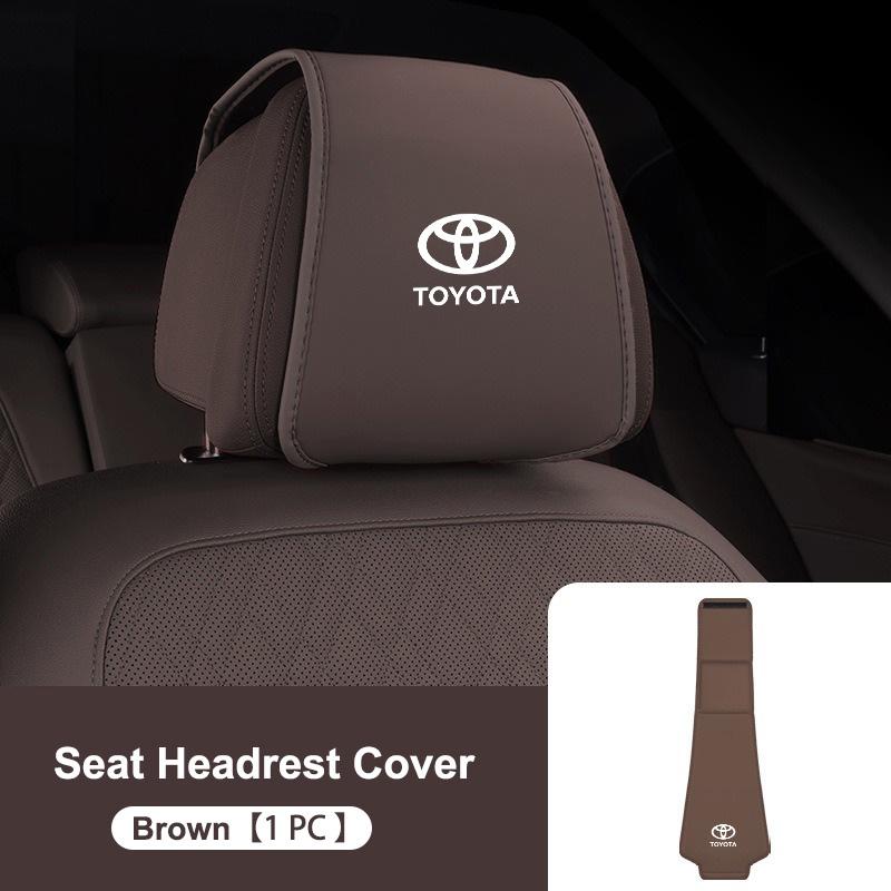 Leather Car Seat Headrest Protect Cover For Toyota Corolla Supra 86 Yaris Prius Camry Tacoma Venza Tundra Rav4 Auris Accessories