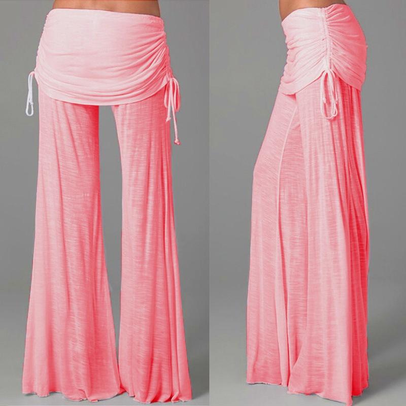 Широкие брюки женские в стиле бохо, повседневные брюки для занятий йогой и фитнесом