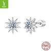 Shining Sun Moissanite Stud Earrings For Women, Fashionable And Simple S925 Sterling Silver D-Color Mozzarella Diamond Earrings.