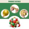 60 Party Balloons 12 Inch Red, Green, White and Clear Balloons with Ribbon for Decoration or Christmas Theme Party etc